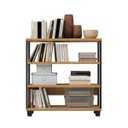 Ver imagem 2 de Mini Estante Estilo Industrial 89,5cm 4 Prateleiras F23 Pradel Móveis - Freijó/preto Fosco