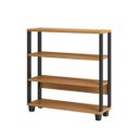 Ver imagem 3 de Mini Estante Estilo Industrial 89,5cm 4 Prateleiras F23 Pradel Móveis - Freijó/preto Fosco