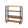 Mini Estante Estilo Industrial 89,5cm 4 Prateleiras F23 Pradel Móveis - Freijó/preto Fosco - 3
