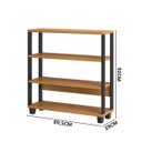 Ver imagem 4 de Mini Estante Estilo Industrial 89,5cm 4 Prateleiras F23 Pradel Móveis - Freijó/preto Fosco