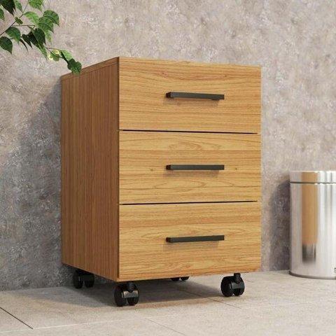 Gaveteiro 39,5cm Estilo Industrial F16 Pradel Móveis - Freijó