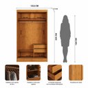 Ver imagem 3 de Guarda-Roupa Casal com Espelho 2 Portas de Correr 2 Gavetas Verona Yescasa