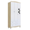 Ver imagem 3 de Guarda Roupa Infantil Roupeiro para Quarto 3 Portas 2 Gavetas Carvalho/Branco - Completa Móveis