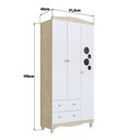 Ver imagem 7 de Guarda Roupa Infantil Roupeiro para Quarto 3 Portas 2 Gavetas Carvalho/Branco - Completa Móveis