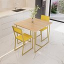 Ver imagem 1 de Conjunto Mesa de Jantar Quadrada Pinus 2 Cadeiras Estofado Riviera Industrial Don Castro Dec
