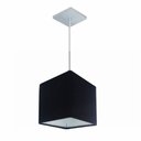 Ver imagem 1 de Lustre Pendente Quadrado Vivare Md-4223 Cúpula em Tecido 15/13x13cm - Bivolt - Preto - Bivolt