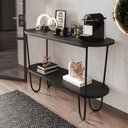 Ver imagem 3 de Aparador Requinte Pés de Aço Tubular 120 cm Preto/Preto