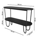 Ver imagem 4 de Aparador Requinte Pés de Aço Tubular 120 cm Preto/Preto