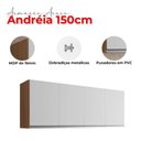 Ver imagem 6 de Balcão de Cozinha Gabriela com Tampo 150cm e Armário Aéreo Andréia Amêndoa Branco - Ajl