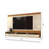 Painel com LED Savoy 2.00M para TV até 75 Polegadas 3 Portas Off White - 5