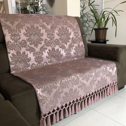 Manta para Sofá em Tecido Jacquard Medalhão 190x140cm