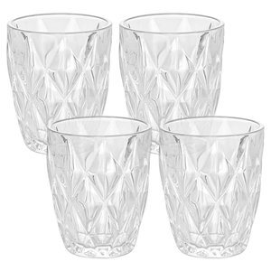 Jogo de Copos de Vidro Diamond Transparente 270ml 4 peças - Lyor