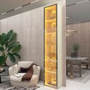 Ver mais imagens de Cristaleira 1 Porta Reflecta com Fita LED e Espelho 100% MDF Luminare Bege/Off White