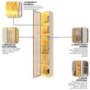 Ver imagem 6 de Cristaleira 1 Porta Reflecta com Fita LED e Espelho 100% MDF Luminare Bege/Off White