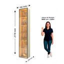 Ver imagem 3 de Cristaleira 1 Porta Reflecta com Fita LED e Espelho 100% MDF Luminare Bege/Off White