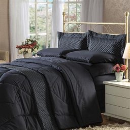 Cobre Leito King Plumasul Soft Touch Percal 300 Fios Preto - 1