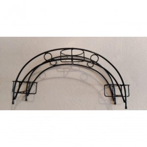 Suporte Plantas Ferro 3 Vasos Preto 13 Cm Diâmetro