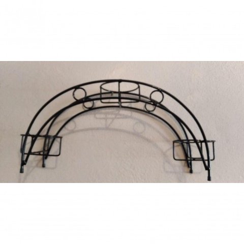 Suporte Plantas Ferro 3 Vasos Preto 13 Cm Diâmetro