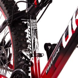 Bicicleta Aro 26 Quadro 13 Alumínio 21v Freio a Disco Mecânico Freeride Preto/Vermelho - Dropp - 6