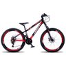 Bicicleta Aro 26 Quadro 13 Alumínio 21v Freio a Disco Mecânico Freeride Preto/Vermelho - Dropp - 1