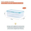Ver imagem 2 de POTE 1100 ML HERMÉTICO DE PLÁSTICO TRANSPARENTE RETANGULAR - OIKOS