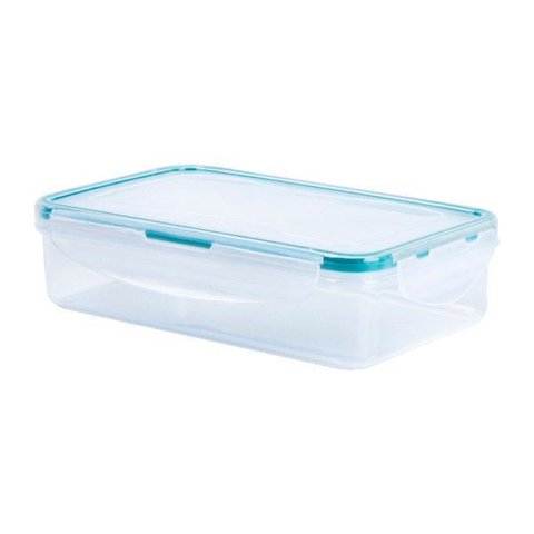 POTE 1600 ML HERMÉTICO DE PLÁSTICO TRANSPARENTE RETANGULAR - OIKOS