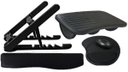Ver imagem 1 de Kit Ergonômico 2 - Suporte P/Notebook, Apoio de Teclado, Mousepad Preto(Sem Mouse) e Apoio P/Pés