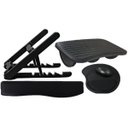 Ver imagem 1 de Kit Ergonômico 2 - Suporte P/Notebook, Apoio de Teclado, Mousepad Preto(Sem Mouse) e Apoio P/Pés