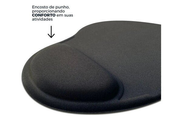 Mouse Pad Apoio De Pulso - Preto Liso (SEM MOUSE) - 2