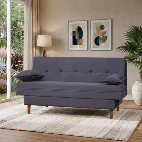 Sofá-Cama Casal 3 Lugares Retrátil em Veludo Macio Espuma D26 Certificada Inmetro para Sala de Estar