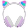Fone de Ouvido Gata sem Fio Bluetooh Led Colorido Roxo - 3