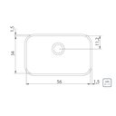 Ver imagem 2 de Cuba Tramontina de Embutir Lavínia 56 Bl em Aço Inox Alto Brilho 56x34cm