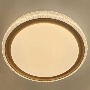 Luminaria Plafon Led 3 Tons Cristal Luxo Controle Remoto Residencial Comercial Quarto Sala Escritori