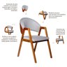 Kit 4 Cadeiras Luiza Sala de Jantar com Braço Madeira Maciça Movellu Home - 4