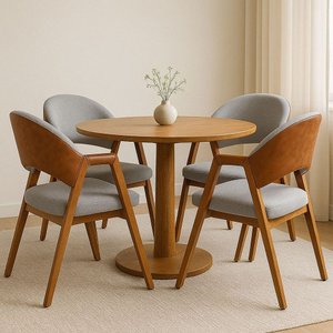 Kit 4 Cadeiras Luiza Sala de Jantar com Braço Madeira Maciça Movellu Home