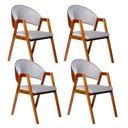 Ver imagem 2 de Kit 4 Cadeiras Luiza Sala de Jantar com Braço Madeira Maciça Movellu Home