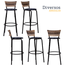 Banco para Bancada Banqueta Alta Cappuccino Balcão Cozinha Bistrô Área Gourmet Churrasqueira - 4