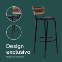 Ver imagem 4 de Banco para Bancada Banqueta Alta Cappuccino Balcão Cozinha Bistrô Área Gourmet Churrasqueira