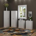 Ver imagem 1 de Kit Multiuso Escritório com 2 Balcões e 2 Armários 2 Portas Cor:branco