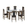 Conjunto Mesa de Jantar Retrô 6 Cadeiras 1 Cristaleira Móveis Canção - 1