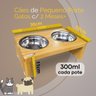 Alimentador Pet Pequeno Elevado Comedouro Bebedouro Ração Cachorro Gato Pet Suporte Pote Inox Madeir - 4