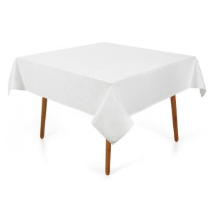 Toalha de Mesa Quadrada 8 Lugares Sempre Limpa Herbare Branca Karsten