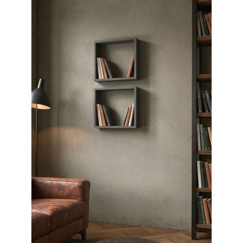 Kit de 2 Nichos 30cm MDF Grafite - On Móveis