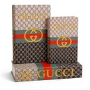 Ver imagem 1 de Conjunto de 3 Caixas Decorativas Gucci em MDF g: a: 30cm L: 21cm P: 7cm m: a: 26cm L: 17cm P: 5cm P: