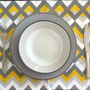 Ver imagem 1 de Kit 8 Serviços Americanos Chevron Amarelo Impermeável - 35 x 45cm