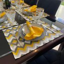 Ver imagem 3 de Kit 8 Serviços Americanos Chevron Amarelo Impermeável - 35 x 45cm
