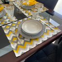 Ver imagem 2 de Kit 8 Serviços Americanos Chevron Amarelo Impermeável - 35 x 45cm