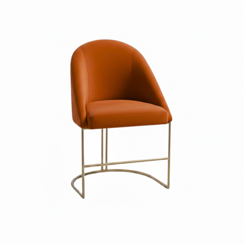 Cadeira Poltrona Estofada Decorativa Lua Premium Terra Cota