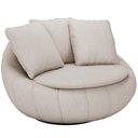 Ver imagem 1 de Poltrona Para Sala De Estar Decorativa Giratória Kira M03 Linho Cru - Lyam Decor