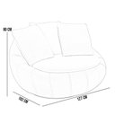 Ver imagem 5 de Poltrona Para Sala De Estar Decorativa Giratória Kira M03 Linho Cru - Lyam Decor